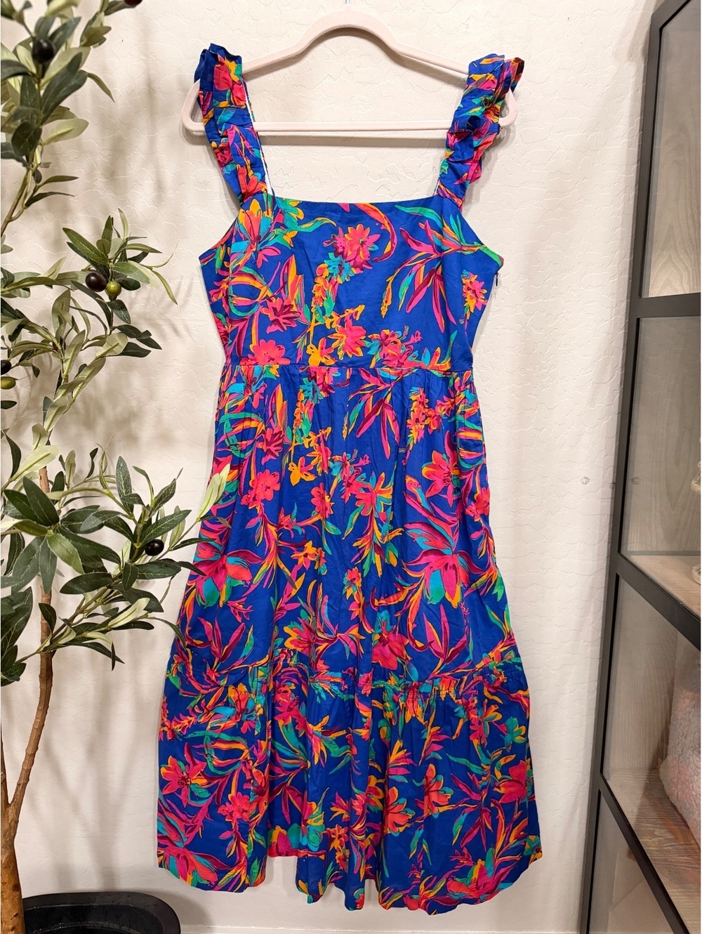 NWT J. Crew 100% Cotton Tropical Floral Midi Dress - Picture 3 of 9